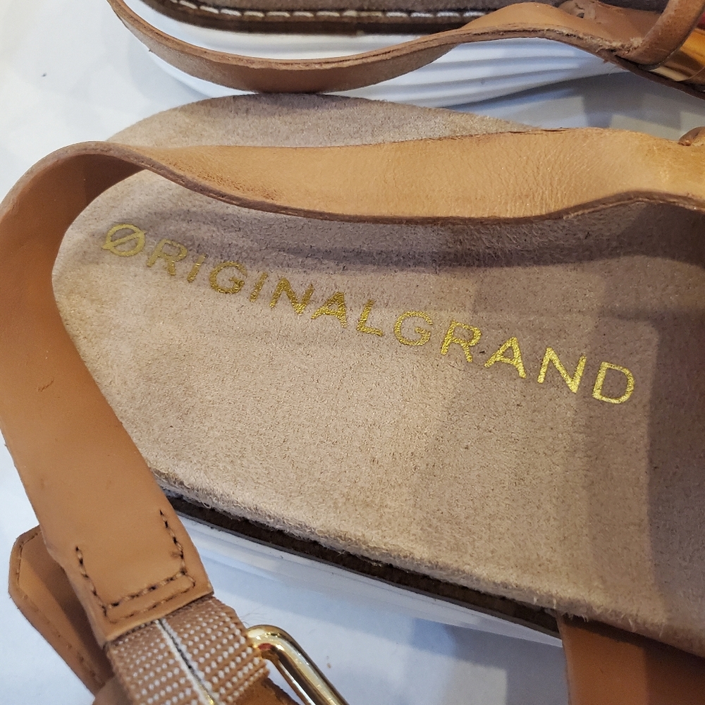 Leather Cole Haan Original Grand Tan Strappy Sandals Sz 9 - Picture 4 of 8